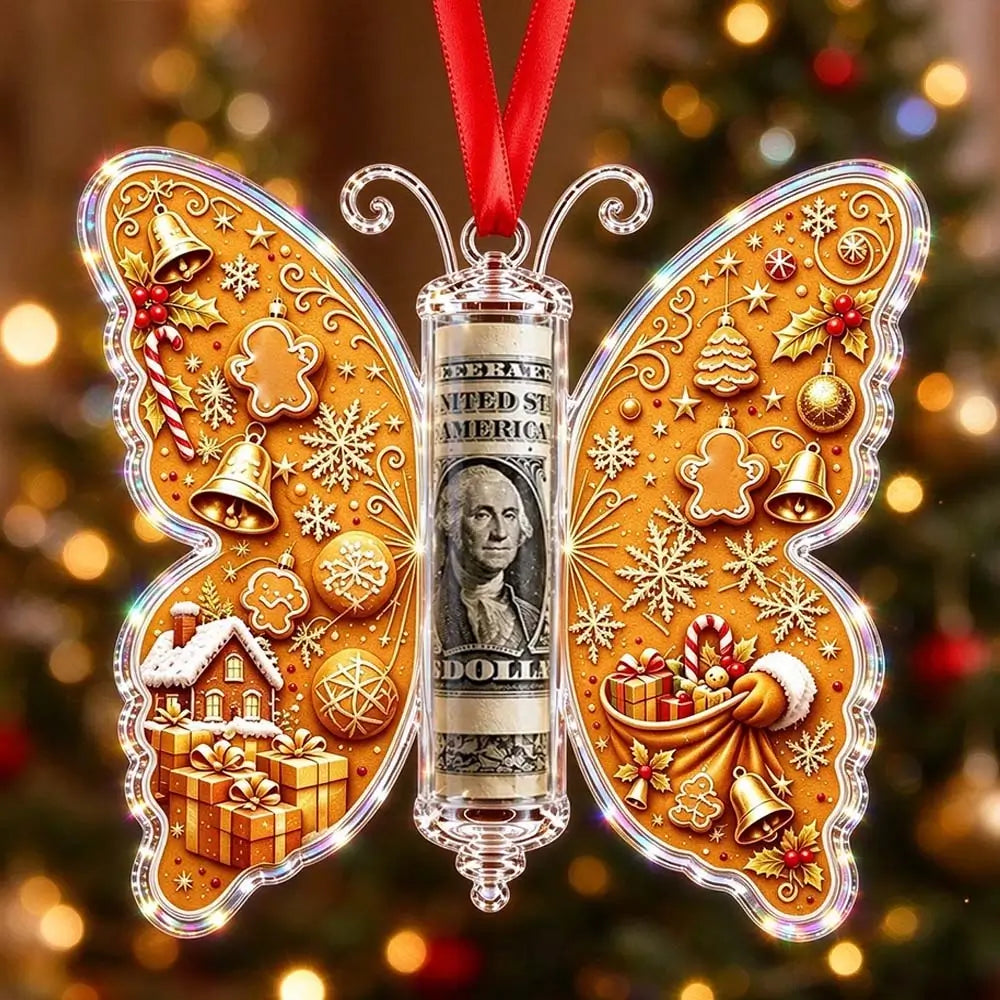 3D Butterfly Christmas Cash Gift Ornament – Money Holder Keepsake