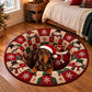 Christmas Dachshund Round Rug - C059