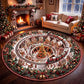 Christmas Ginger bread Man Town Round Rug - C055