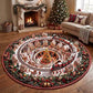 Christmas Ginger bread Man Town Round Rug - C055