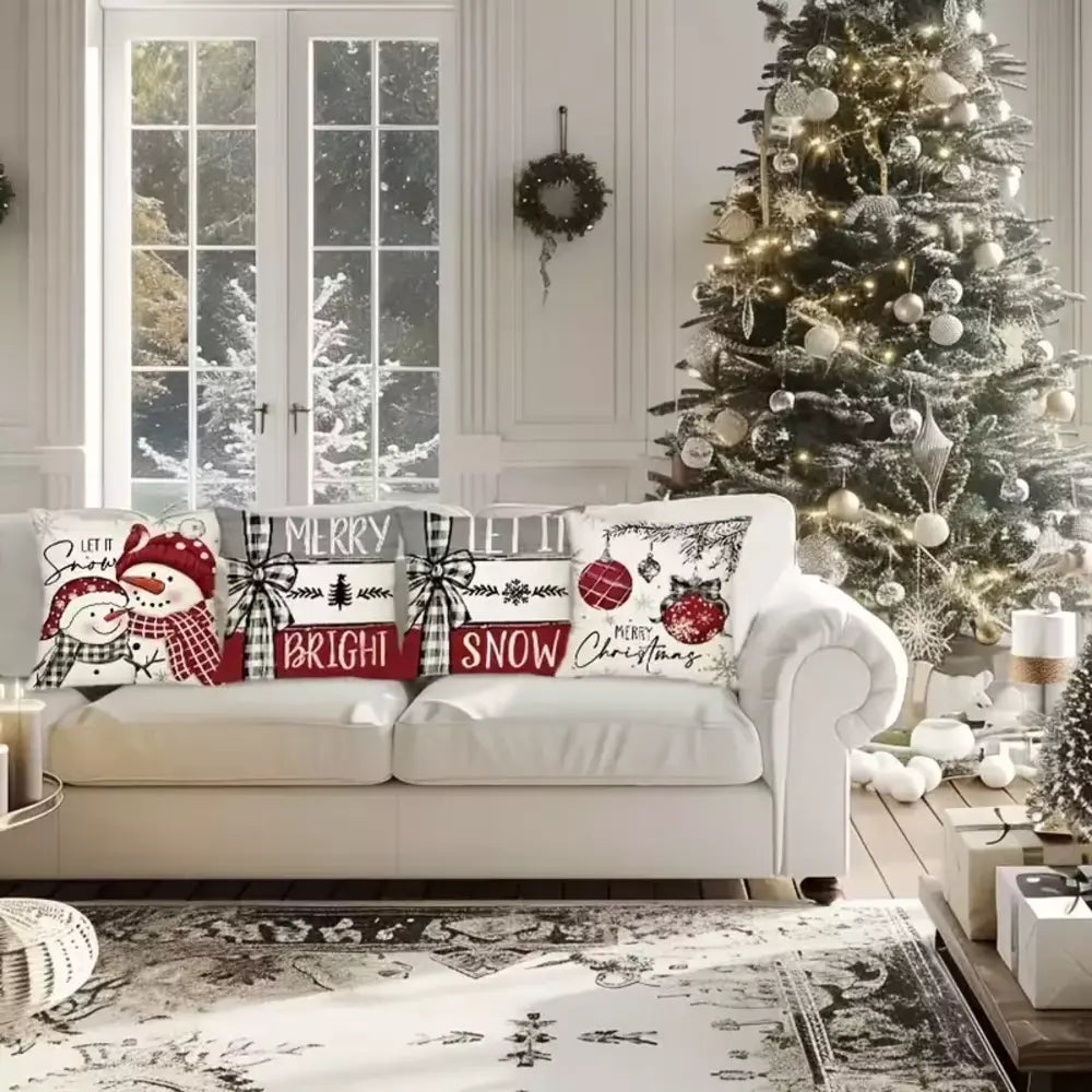 Christmas pillow covers adding seasonal charm to home decor