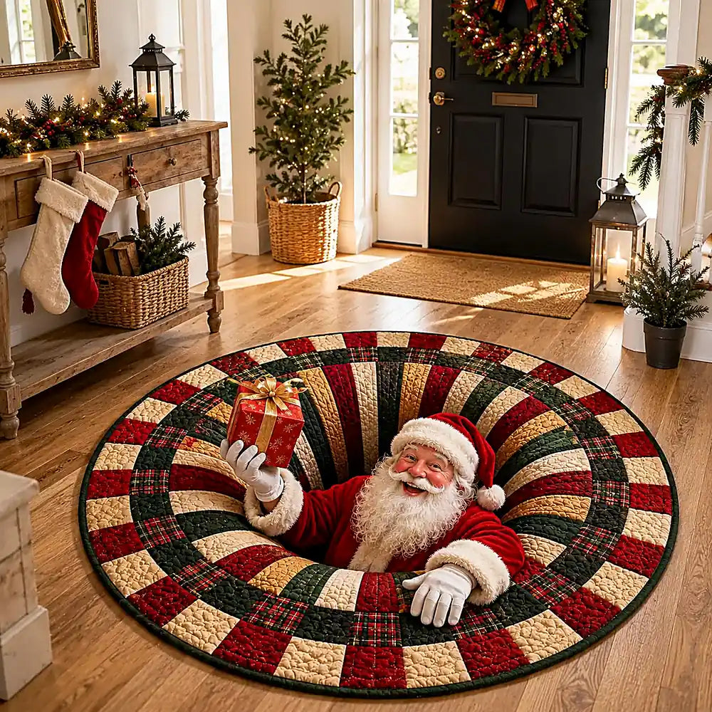 Christmas Santa Gift Round Rug 2 - C066