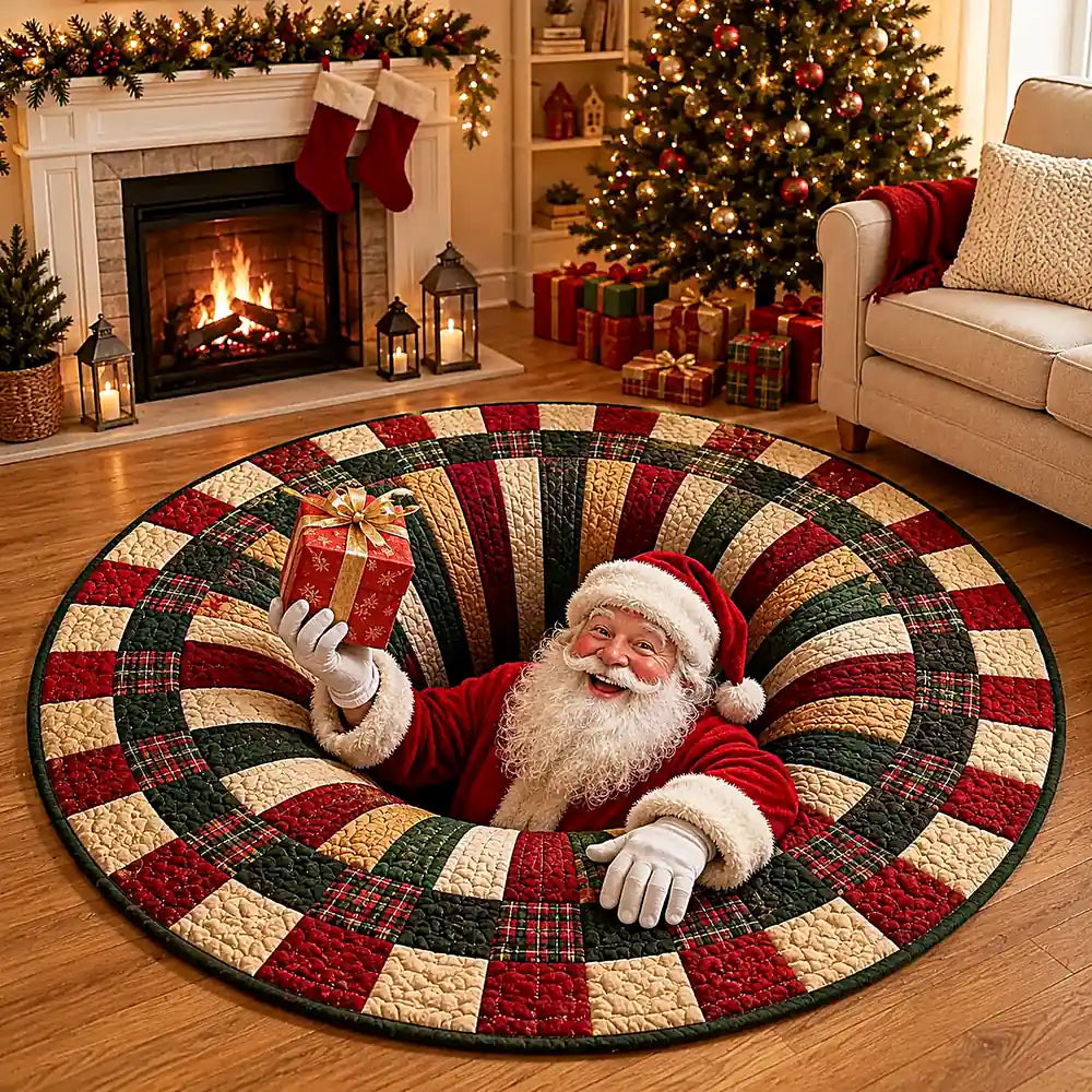 Christmas Santa Gift Round Rug 2 - C066
