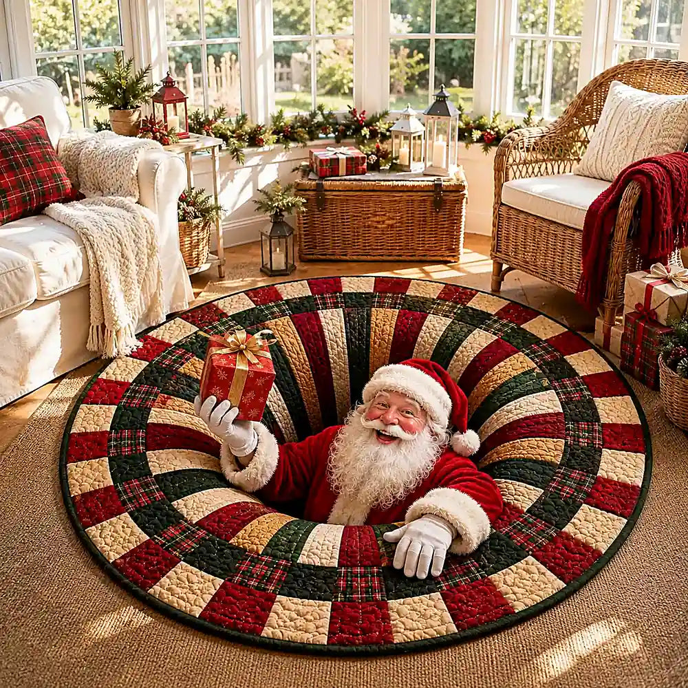 Christmas Santa Gift Round Rug 2 - C066