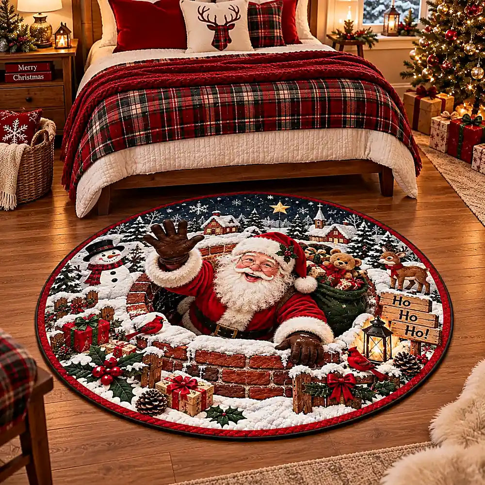Christmas Santa Hello Round Rug - C060