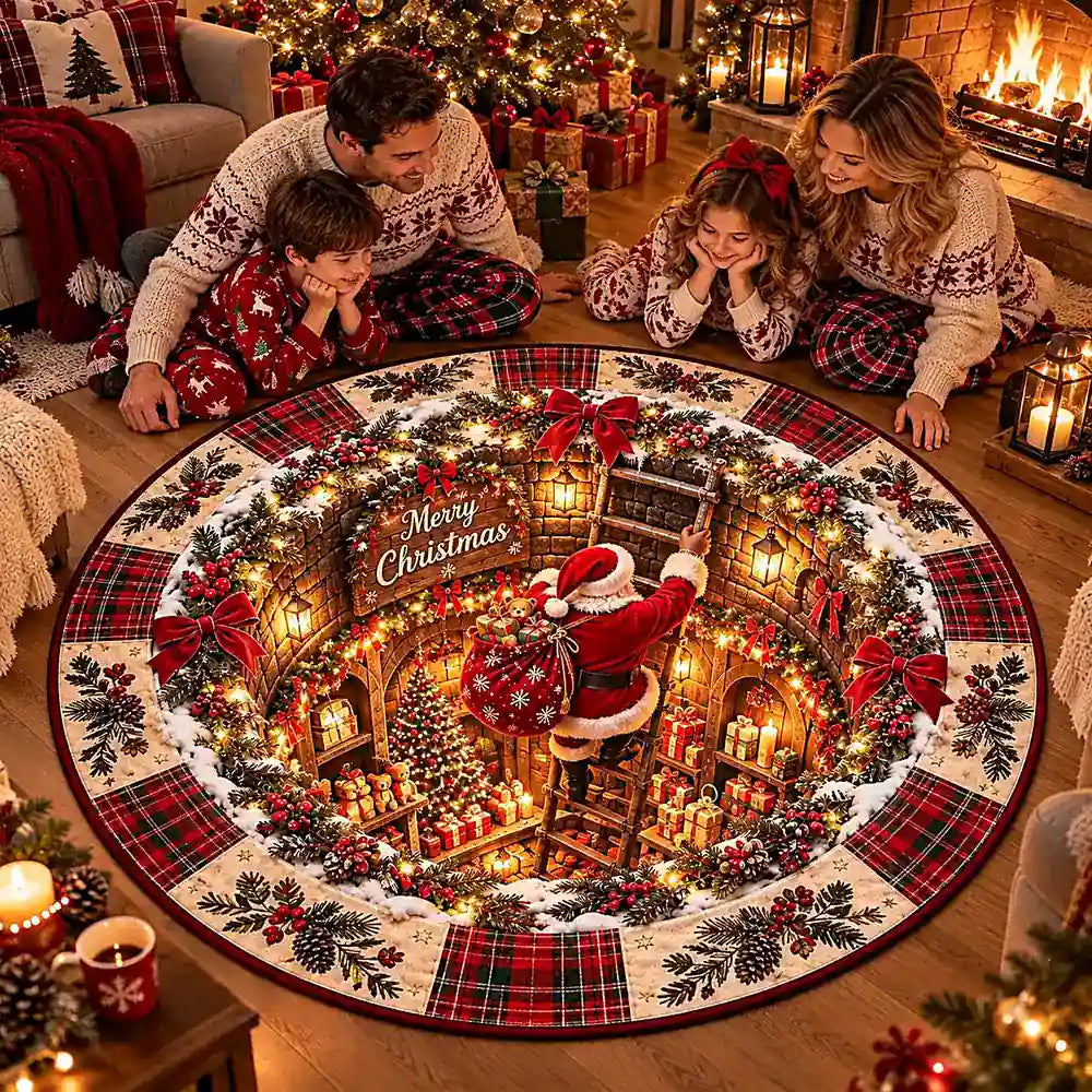 Christmas Santa Round Rug - C050