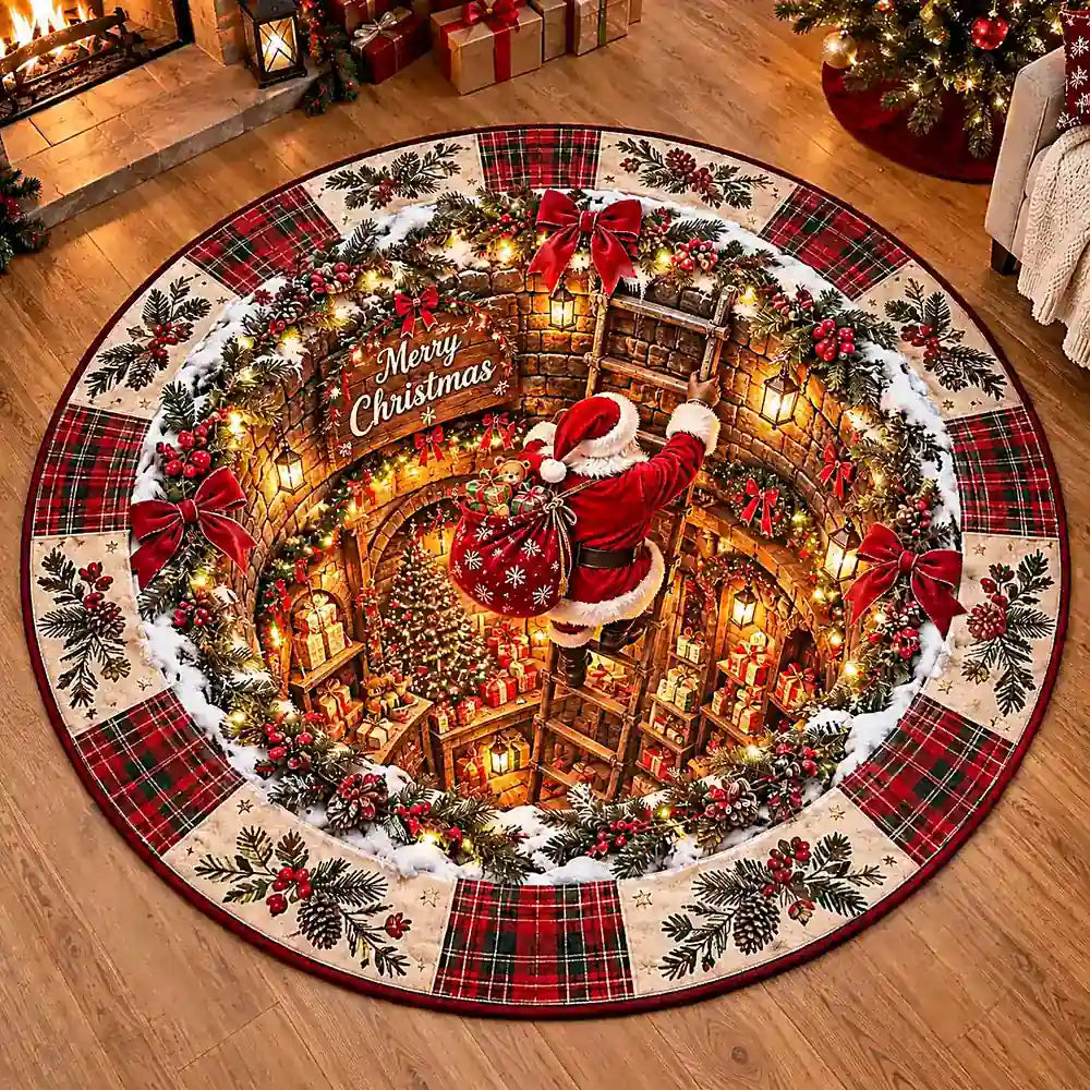 Christmas Santa Round Rug - C050