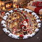 Christmas Santa With Snow Round Rug - C051