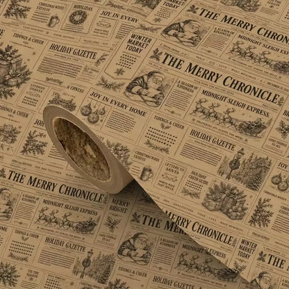 Vintage-style Christmas wrapping paper design