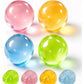 Four translucent gel balls in pink, yellow, blue, and green, arranged on a white background with four smaller thumbnail views along the bottom.