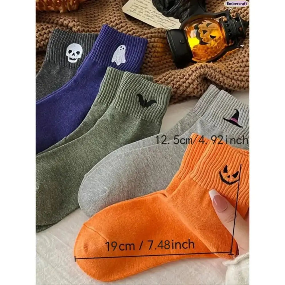 Halloween crew socks styled with a casual fall outfit