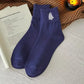 Crew socks with a cute embroidered Halloween ghost