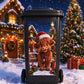Highland cattle calf trash can sticker for Christmas outdoor bin decoration
