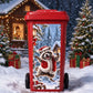 Raccoon trash can sticker for Christmas outdoor bin decoration