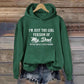 Green graphic hoodie with a humorous dad daughter design