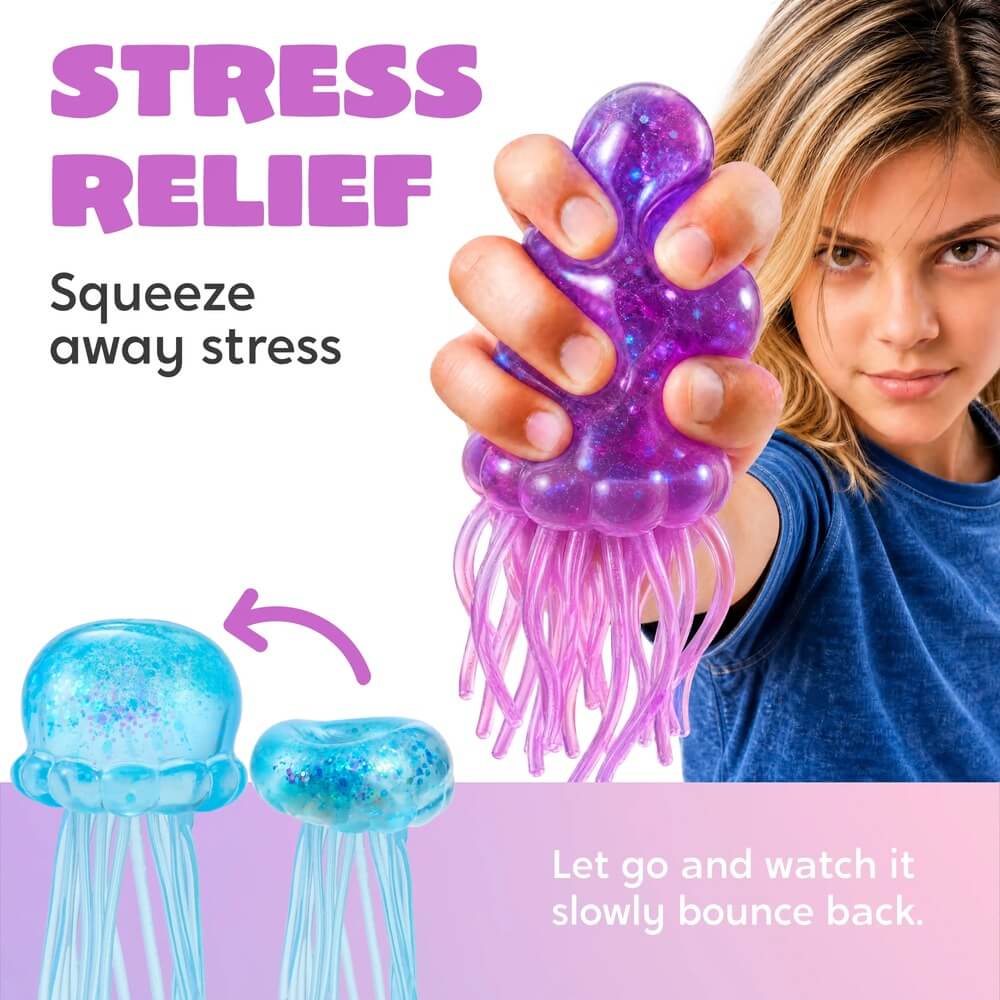 Jellyfish Stress Relief Toys – Glitter Squishy Toy