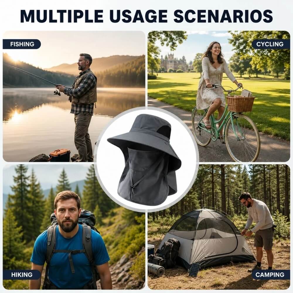 UPF 50+ Sun Protection Hat With Full Face & Neck Coverage