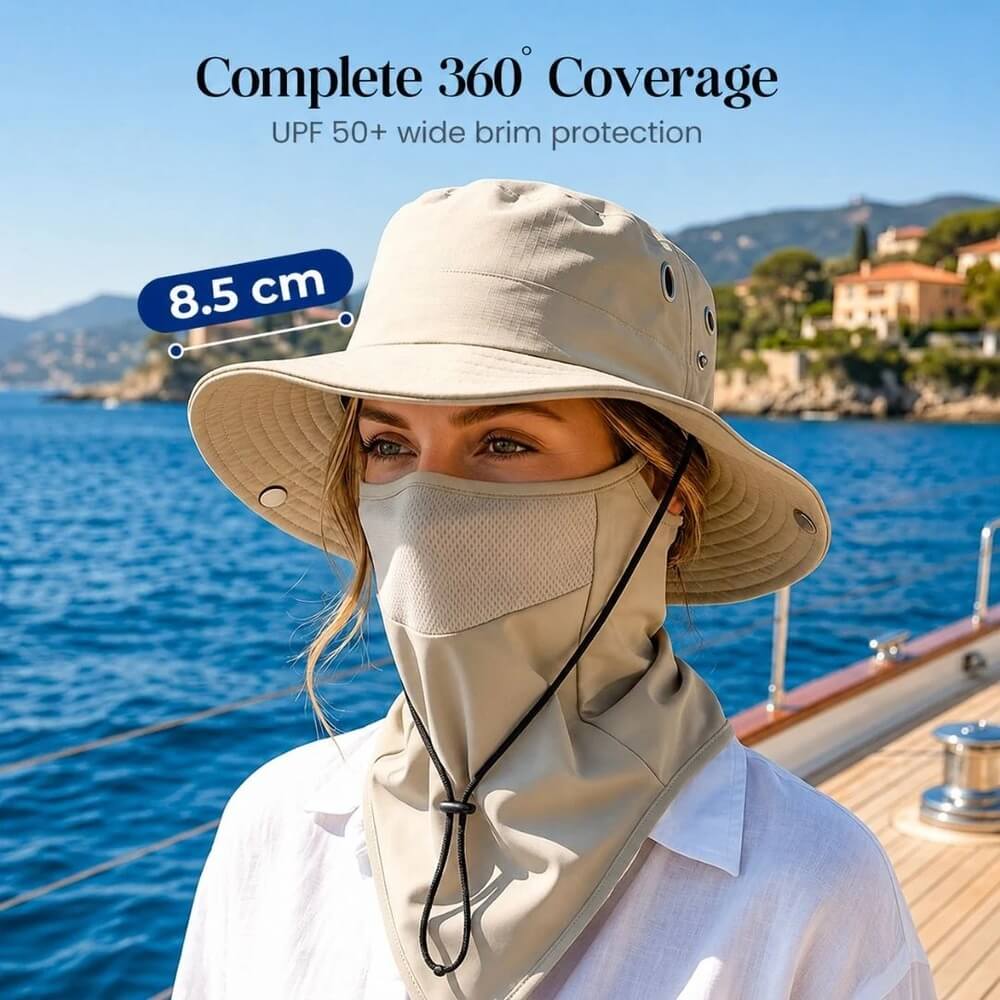 UPF 50+ Sun Protection Hat With Full Face & Neck Coverage