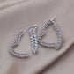 Crystal Heart Zircon Earrings