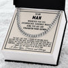 To My Man Straighten Your Crown Cuban Link Chain Necklace