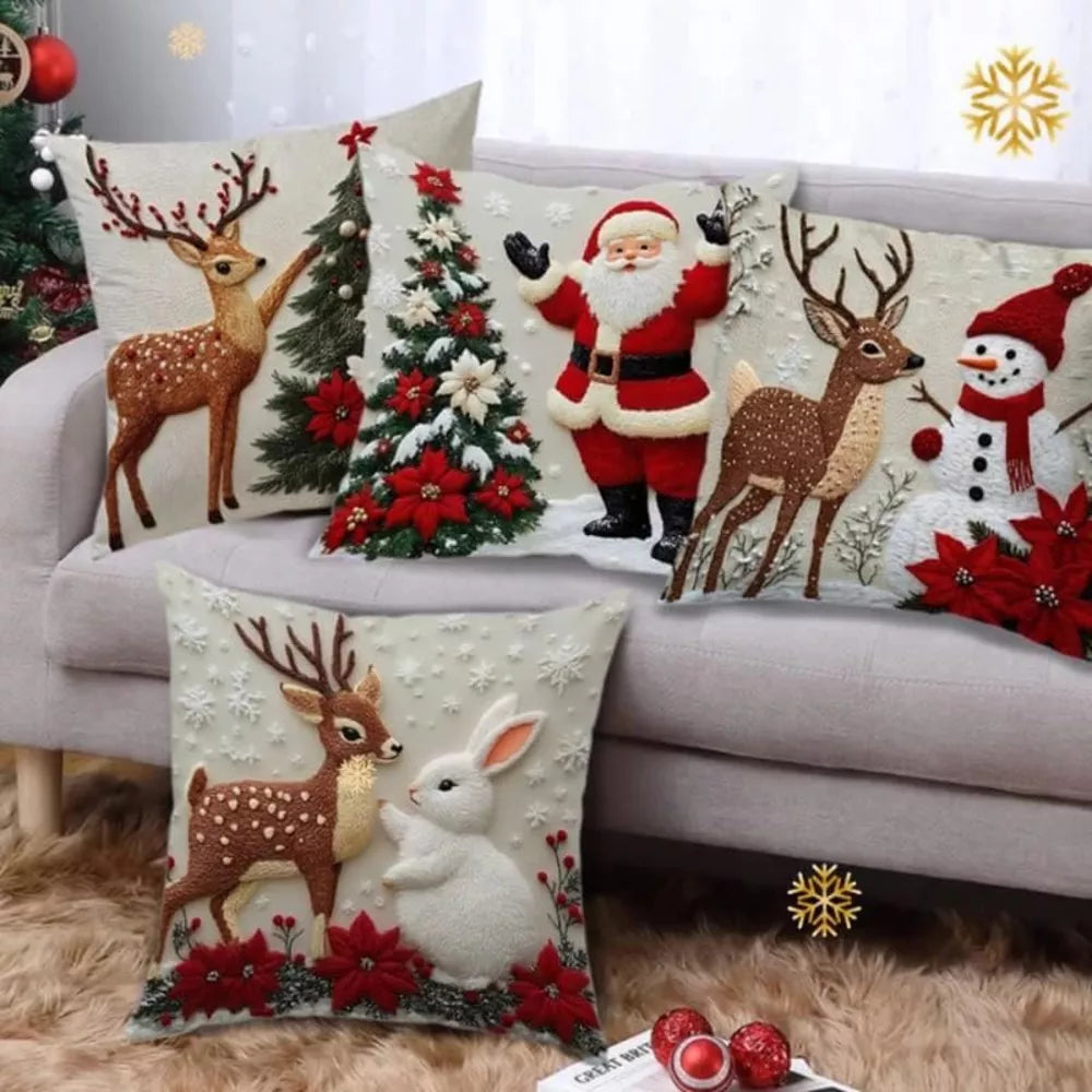 Christmas throw pillow covers for seasonal home decoration