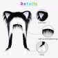 Close-up of the cat ear details on the plush hat