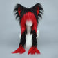 Black red fluffy plush hat with cute cat ears