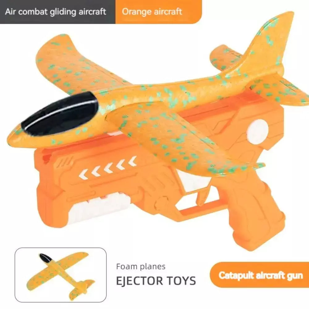 Foam glider plane launcher set for outdoor flying games