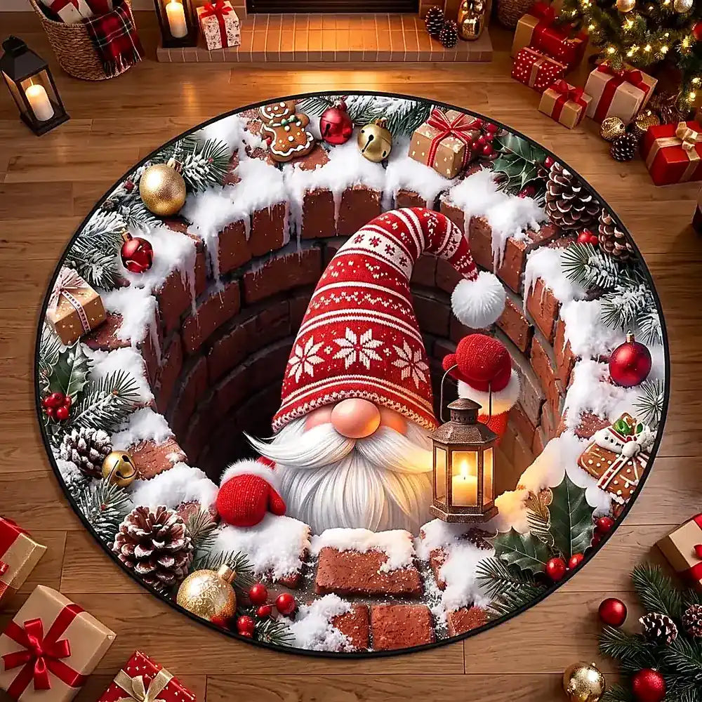 Gnome Vortex With Lamp Round Rug - C053