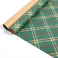 Holiday wrapping paper featuring Christmas stocking motifs
