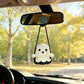 Halloween hanging decoration displayed inside a car