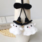 Handmade crochet ghost charm as a Halloween gift