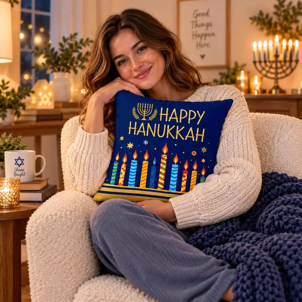 Hanukkah throw pillow cover as a thoughtful Jewish holiday gift
