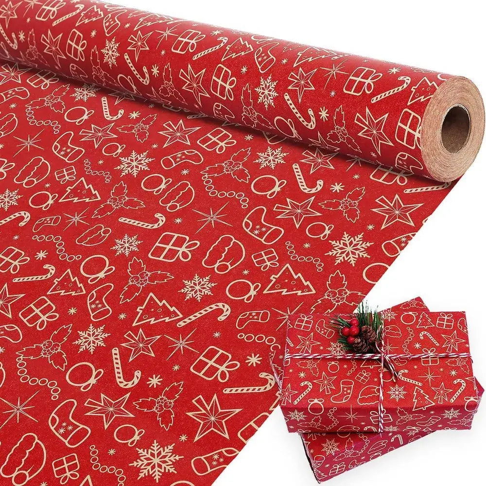 Holiday wrapping paper for presenting Christmas gifts