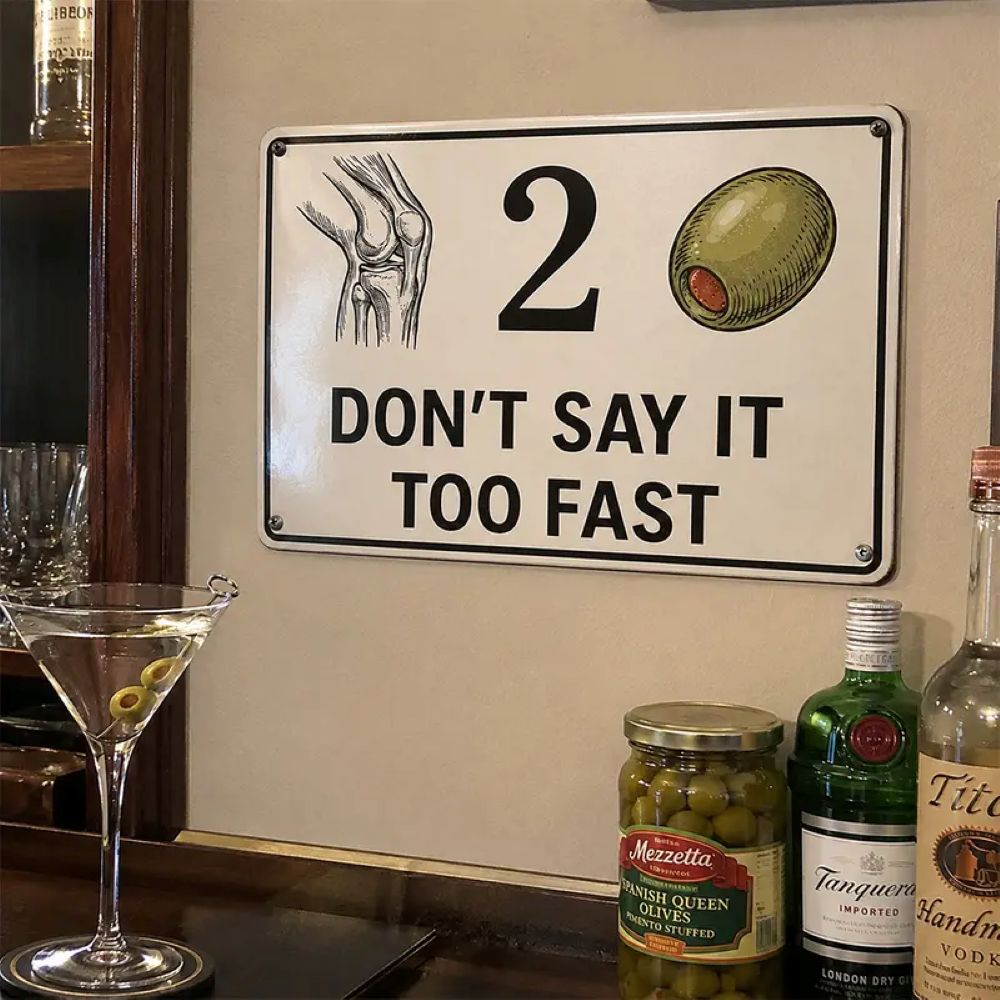 "Don’t Say It Too Fast" Metal Sign - Humor Rebus Joke Tin Plaque