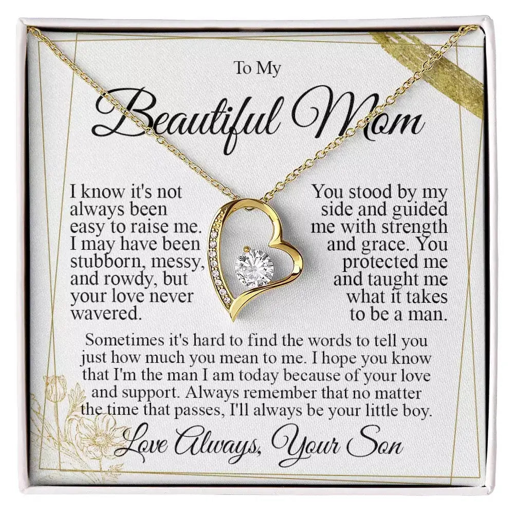 Heart necklace gift set with an included message card