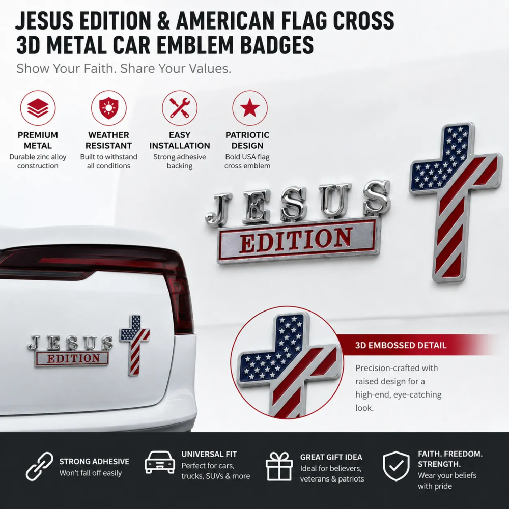 Blessed Jesus Edition™ Cross Emblem Metal Badge