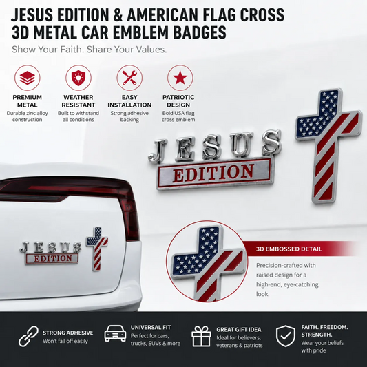 Blessed Jesus Edition™ Cross Emblem Metal Badge
