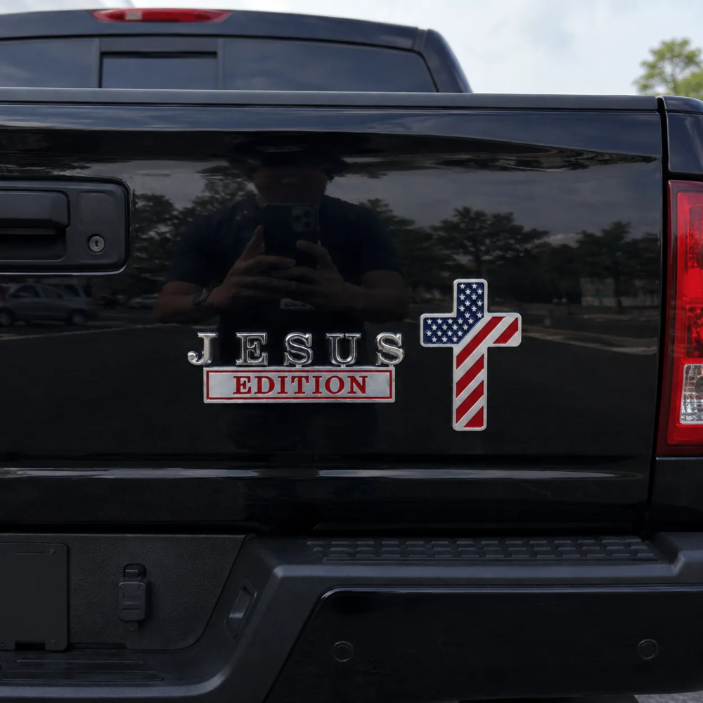 Blessed Jesus Edition™ Cross Emblem Metal Badge