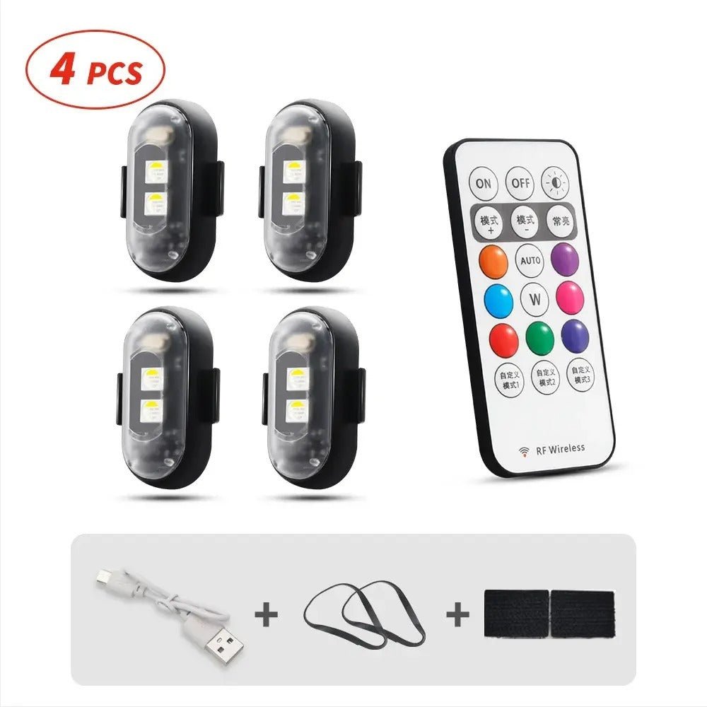 RGB LED Strobe Light – 8-Color Remote Control Flash Light