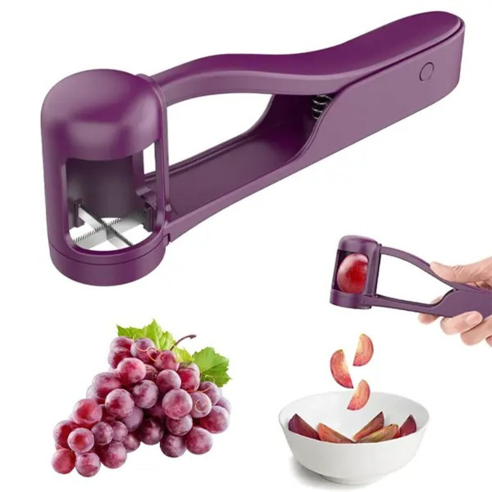 Grape Cutter – Stainless Steel Fruit Quarter Cutter for Kids & Meal Prep