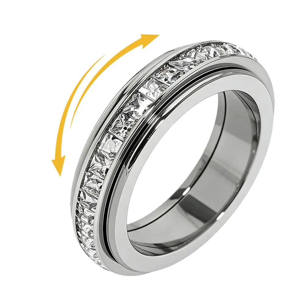 Spinner Fidget Band Rings for Stress Relief and Wedding Promise