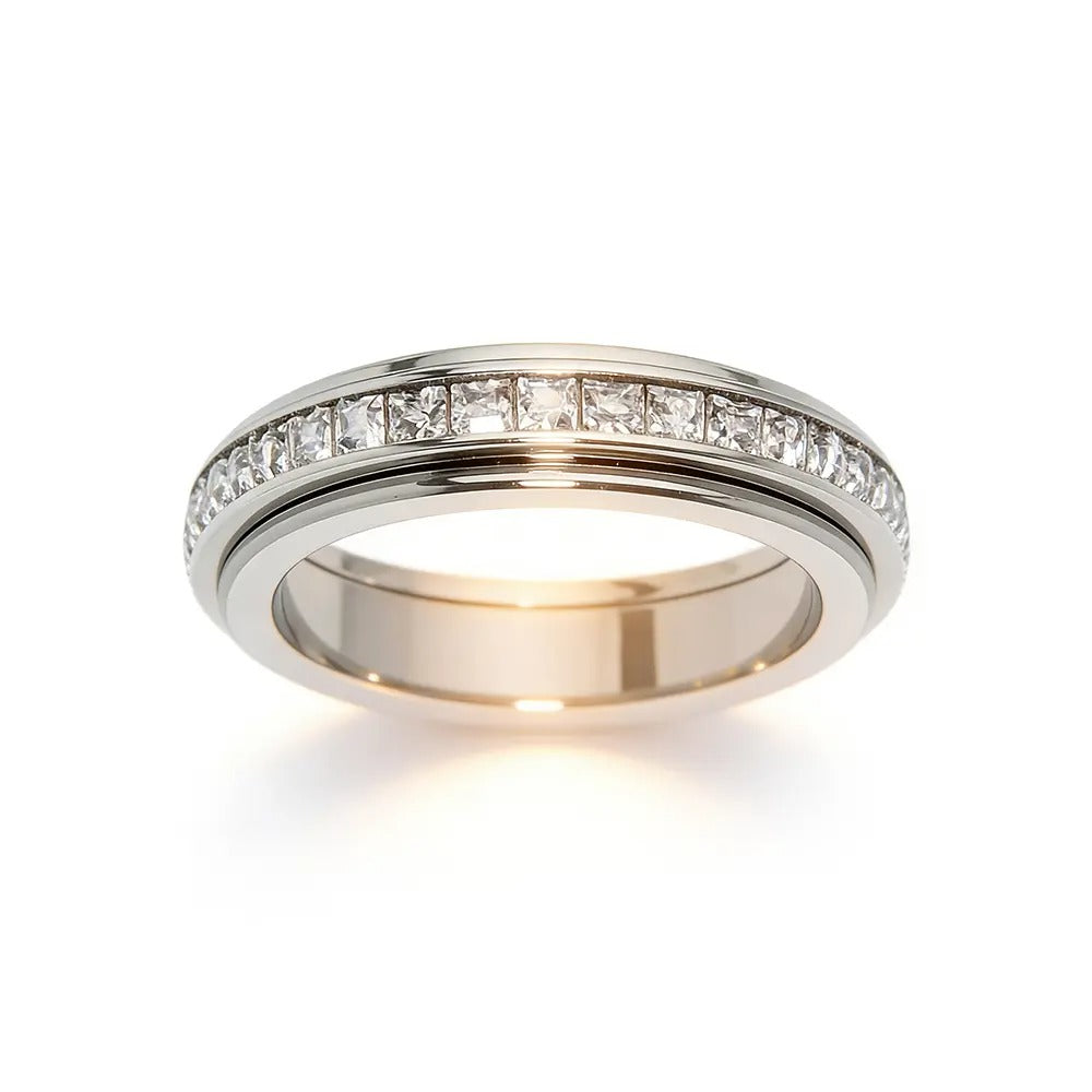 Spinner Fidget Band Rings for Stress Relief and Wedding Promise