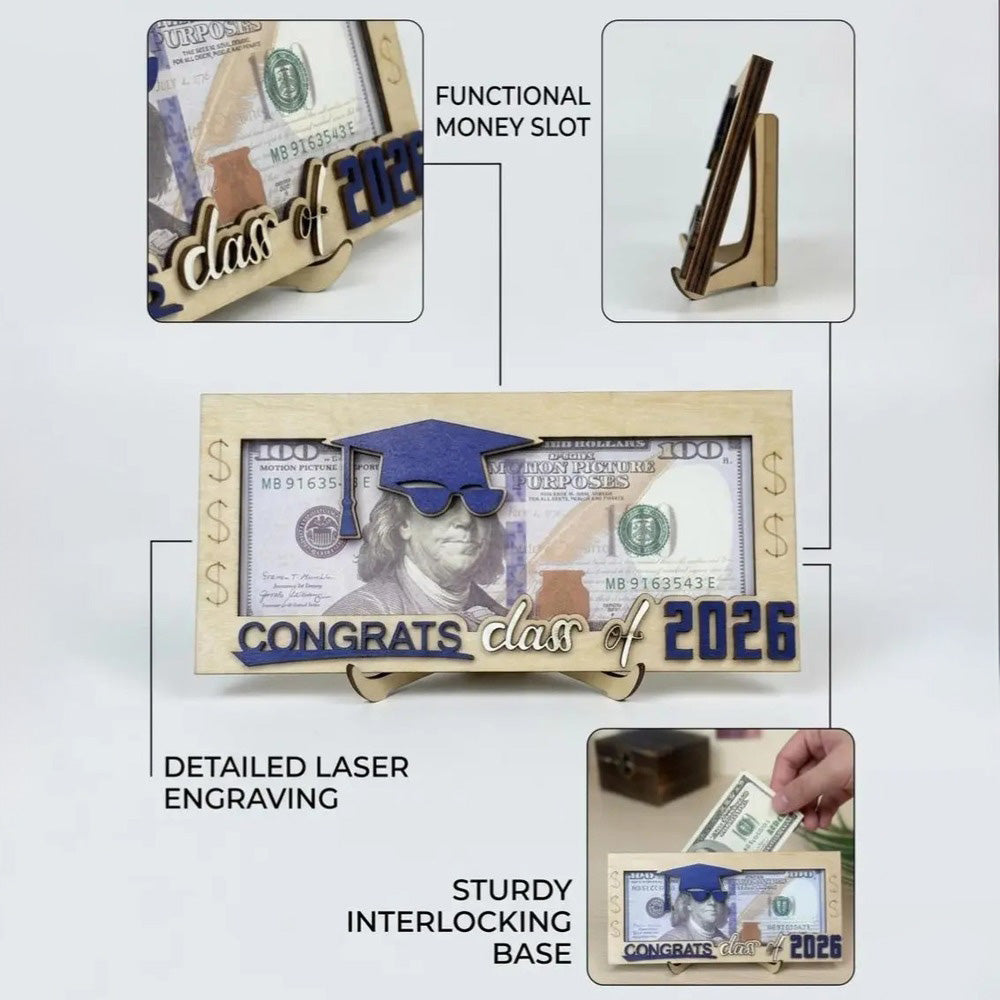 Wooden Money Holder – Unique Cash Gift Keepsake Box