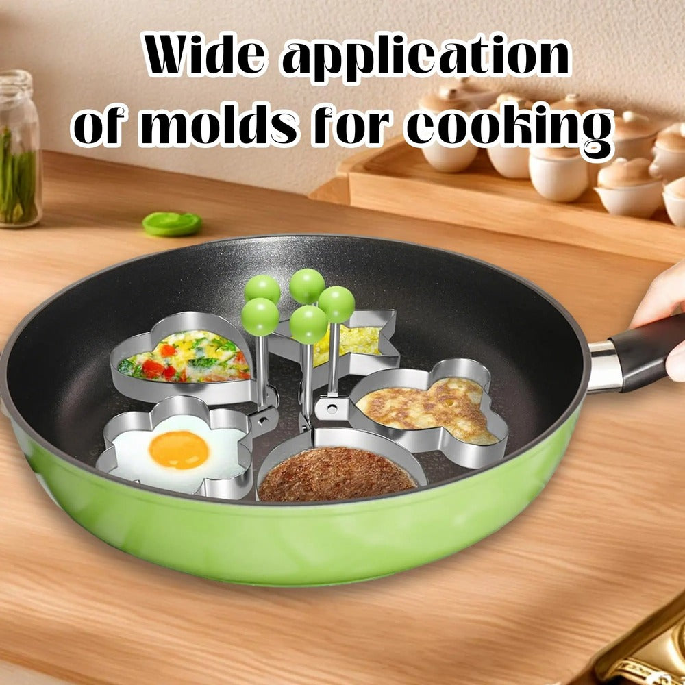 5 Counts Set Fried Egg Rings Molds - Multifunctional Breakfast Tool