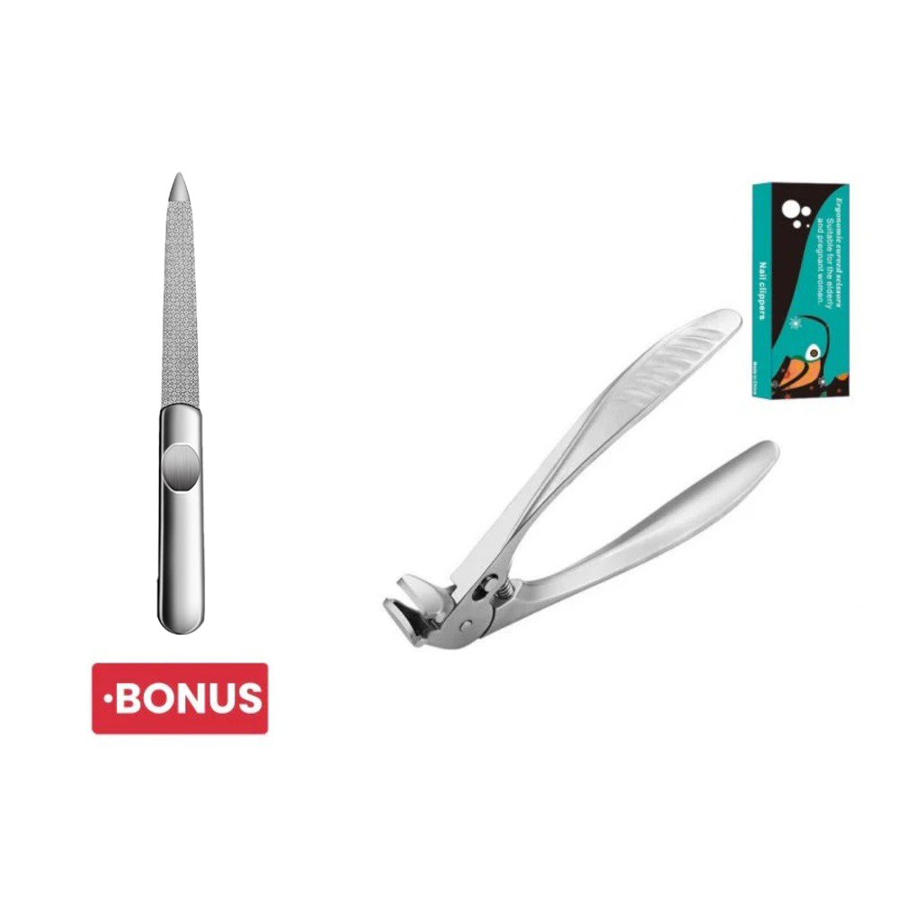 Stainless Steel Nail Clipper with Curved Precision Blades – Effortless for Thick Nails & Seniors