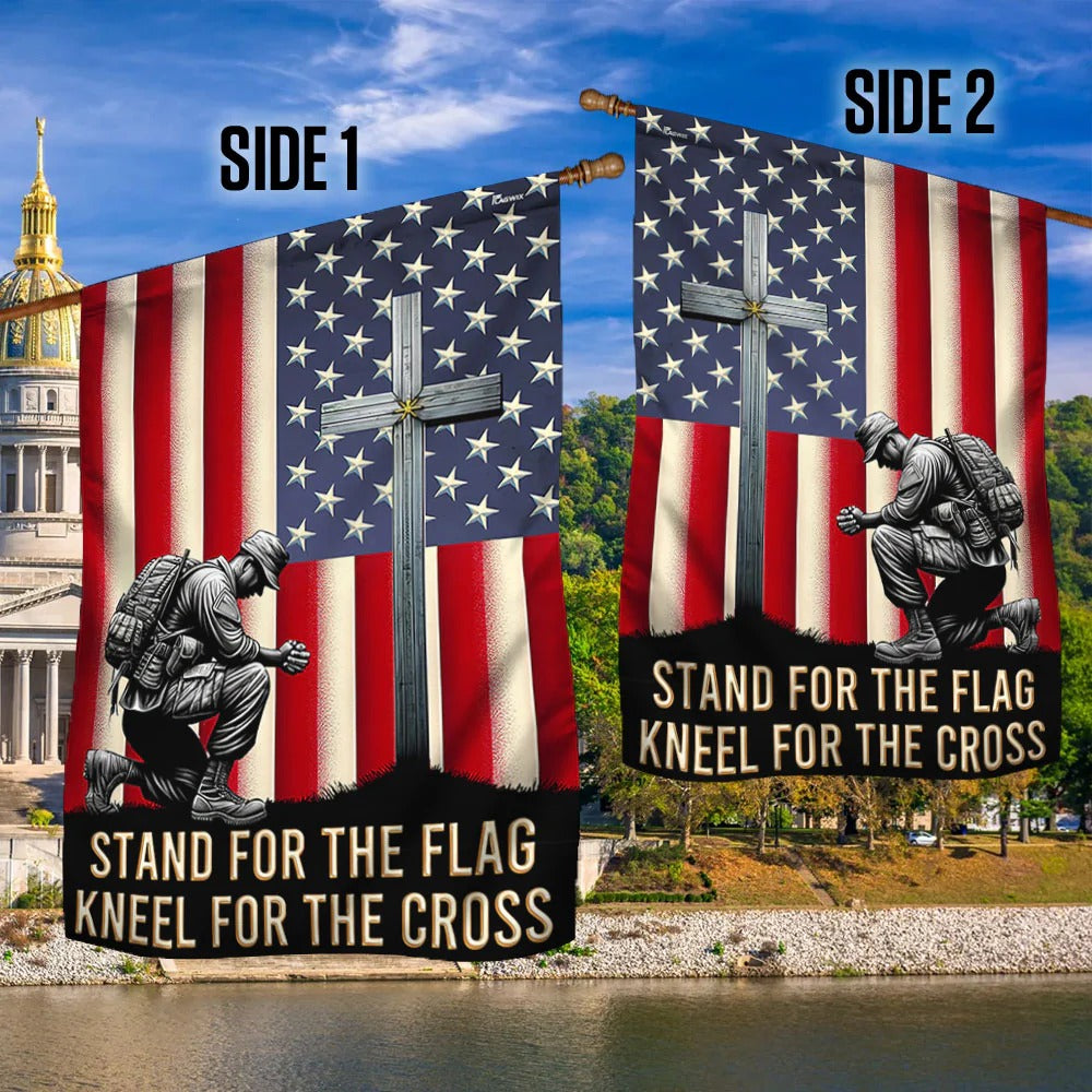 American Flag with Cross Veterans Day Christ Flag