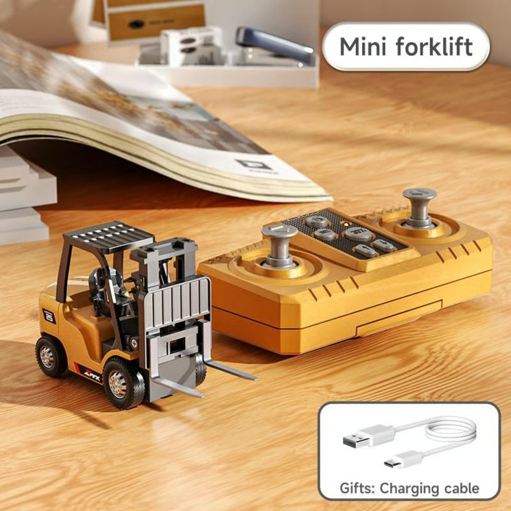 1:64 Premium Alloy Mini RC Ultimate Construction Trio Set（Three Pcs） – Forklift, Excavator & Dump Truck