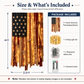 Lighted Rustic American Flag Hanging Banner