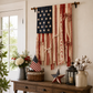 Lighted Rustic American Flag Hanging Banner